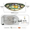 thumbnail image 6 of Tiffany Ceiling Lights, Stained Glass Ceiling Light 2-Lights 12 Inch Tiffany Flush Mount Ceiling Light for Bedroom Dining Living Room Entryway Foyer, 6 of 6