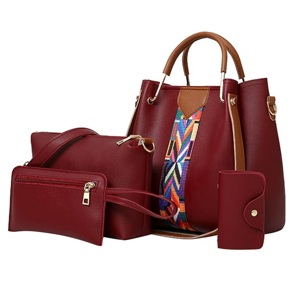 HaoXianJian Women Fashion Handbags Wallet Tote Bag Shoulder Bag Top Handles Satchel Purse 4pcs