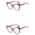 thumbnail image 3 of Sonducket Gafas de ojo de gato, gafas ligeras con estampado de leopardo, gafas antiluz azul, gafas de montura grande, gafas Street Snap, pierna pierna roja 2Conjunto, 3 of 6