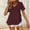 Wine, variant on ChaoHeng Women Tops on Sale under $10 Crinkle V-Neck T-Shirt Women's Casual Pleated Top Solid Color Summer 2025 New,Gray S