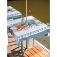 thumbnail image 2 of Outdoor Tablecloth with Umbrella Hole for Patio/Picnic/Party/Camping, Blue Coastal Waterproof Table Cloth Square Cover Washable, Orange Starfish Coral Beach Nautical Botanical (54"x 54"), 2 of 8