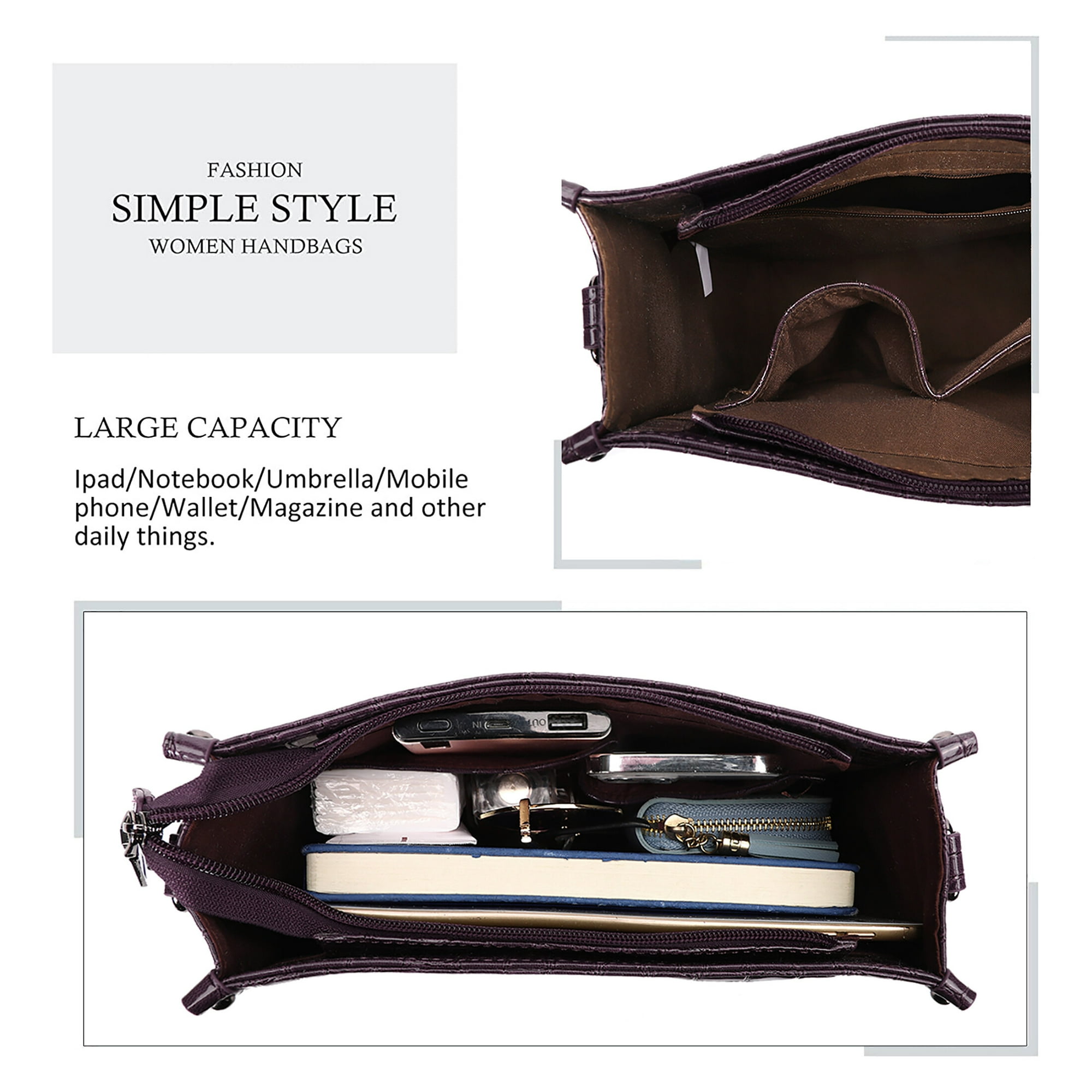 KL928 Crossbody Bags for Women Shoulder Bag Multi Pocket Soft PU Washed Leather Purse and Handbags Walmart