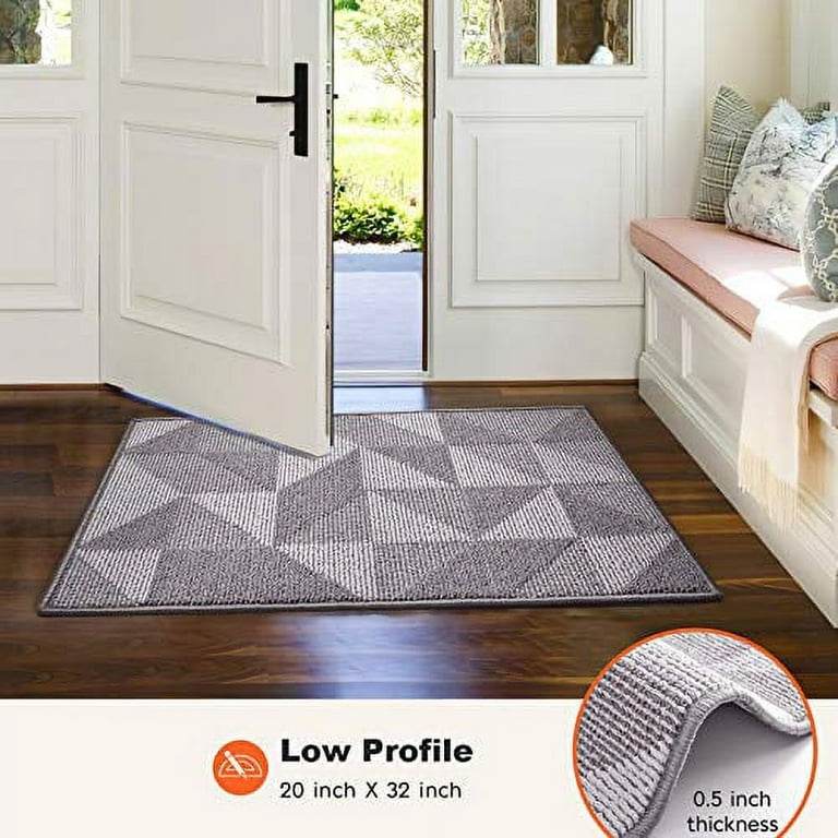 Welcome Doormat for Outdoor Entrance Non Slip Absorbent Resist Dirt Entryway  Rug Washable Low-Profile Carpet Front Door Mats