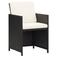 thumbnail image 1 of vidaXL Garden Chairs 2 pcs with Cushions and Pillows Poly Rattan Black, 1 of 5