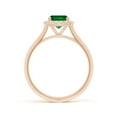 thumbnail image 2 of ANGARA Lab Grown Cushion Rectangular Emerald Halo Engagement Ring for Women in 14K Rose Gold (Size-8x6mm) | May Birthstone, Birthday, Anniversary, Jewelry Gift for Women | Lab-Grown Emerald Ring, 2 of 8