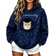 thumbnail image 3 of TGPMGRZ Pet Pouch Hoodie for Women Leopard Print Cat Pouch Warm Hooded Sweatshirt, 3 of 5