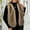 Khaki, variant on Cardigans for Womens Faux Fur Vest Fashion Sleeveless Jacket Fall Winter Trendy Coat,Plus Size BrownS