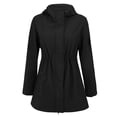 thumbnail image 6 of Vinsonshop Rain Jacket Women Long Rain Coats for Women Long Trench Coat for Women Trench Coat with Hood Women Windbreaker Jacket Women Outdoor Jacket Outerwear for Women Black L, 6 of 9