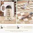 thumbnail image 4 of RUG ROBOT 2' x 6' Runner Rug for Hallway, Non Slip Washable Checkered Rug for Kitchen, Beige Neutral Bathroom Home Decor Plaid Diamond Low Pile Print Carpet for Entryway Bedroom Laundry, 4 of 6