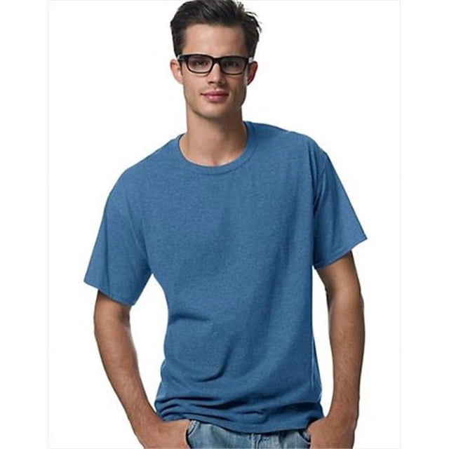 Hanes 5170 Comfortblend Ecosmart T-Shirt à Col Rond pour Hommes Taille 2X, Bleu Chiné.