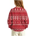 thumbnail image 4 of BLVB Kids Ugly Christmas Sweater Girls Boys Holiday Pullover Crewneck Long Sleeve Tops Knitwear for Aged 5-15 Years(Red-02,14-15 Years), 4 of 7