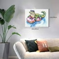 thumbnail image 2 of Logiee Alligator Donut Pool Float Print Canvas Wall Art,Canvas Picture Prints with Frame, Wall Art Decorative,Canvas Decorative,Suitable for Living Room Bedroom Office Room 30x40, 2 of 6