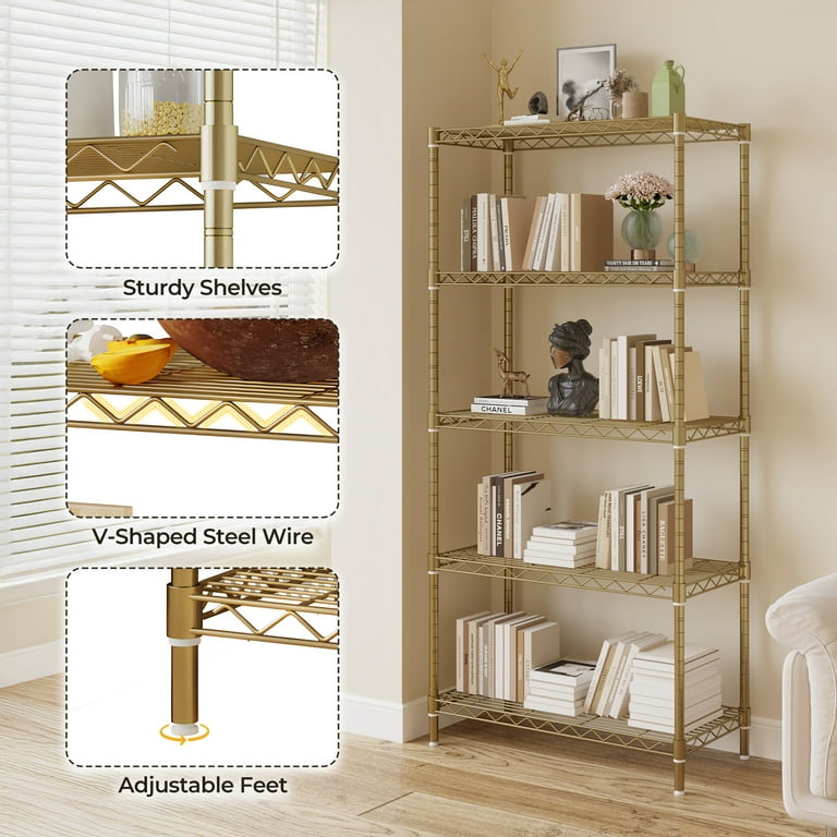 Ktaxon 5-Tier Adjustable Wire Shelving Unit, Heavy-Duty