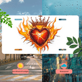 thumbnail image 5 of 1 Pcs 2D Flat License Plate Covers & Frames, The Sacred Heart with Crown For Decorative Front, Waterproof For Decoration Aluminum License Plate Covers & Frames Cover For Men Women, 12" X 6", 5 of 7