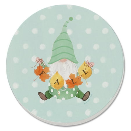 

CounterArt Fall Gnome 4 Pack Round Single Image Absorbent Stone Coasters 4” Diameter