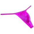 thumbnail image 3 of Botmois Men Solid Low Rise Underwear Tangas Mini Touch Feeling Slim Pouch T-Back Silk Shiny Thong Hot Pink M, 3 of 3