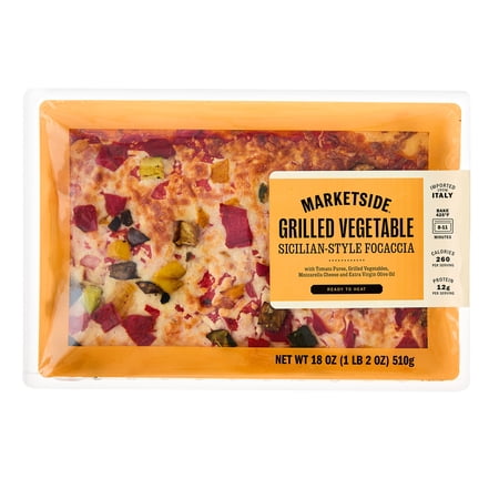 Marketside- Take and Bake Grilled Vegetable Sicilian-Style Focaccia Pizza, 18 oz (Refrigerated)