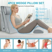 MOONORAH Wedge Pillow for Sleep Apnea, Adjustable Wedge Pillow Headboard, Bed Wedge Pillow for Back, Neck, Leg Pain Relief, Pillow Wedge for Sleeping, Acid Reflux with Neck Support Pillow, Grey