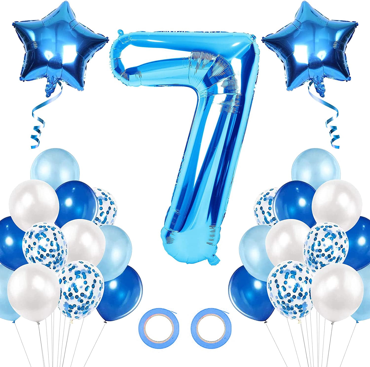 Ballon Aluminium Chiffre 7 Pixel Vert 100 Cm - Décoration Anniversaire 7 Ans, Style Jeu Vidéo