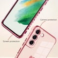 thumbnail image 2 of Compatible with Samsung Galaxy S21 FE Case Love Heart Plating Electroplate Luxury Elegant Case Camera Protector Soft TPU Protective Corner Back Cover Galaxy S21 Fe Case -Pink, 2 of 10