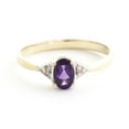 thumbnail image 2 of Galaxy Gold 14K Yellow Gold 0.46 CTW Natural Diamonds and Oval-Shaped Amethyst Ring - February Birthstone - Peace & Wisdom - Sizes 5.5 to 11 - Fine Jewelry for Women, 2 of 6