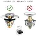 2 Pack Upgraded Stainless Steel Bathroom Sink Stopper