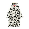 thumbnail image 2 of ATOGUTA Kids Robes for Boys Girls Fleece Bathrobe Unisex Boys Girls Flannel Hooded Fleece Bathrobe Winter Warm Pajamas White, Size 1T-8, 2 of 3
