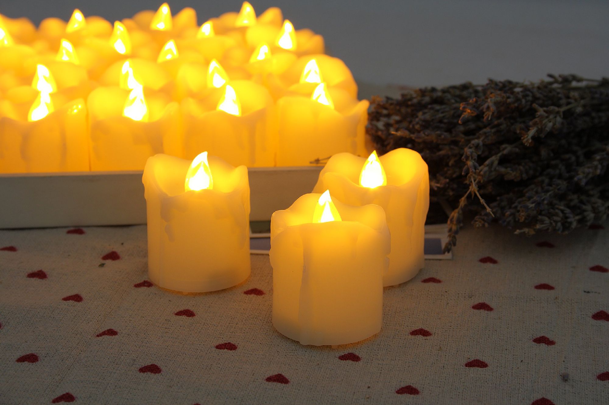 Candle Choice 24 Piece Premium Realistic Flameless Votive Candles, Battery-operated Votive Candles, Long Battery Life 120+ Hours, 1.5"(D)2"(H), With Drips
