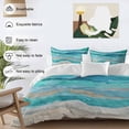 thumbnail image 4 of Teal Coastal Bedding 3 Piece Duvet Cover Set Twin Size, Summer Beach Nautical Abstract Art Soft Microfiber Comforter Cover with Zipper Closure & Pillowcases, Wrinkle & FadeResistant Quilt Cover, 4 of 9