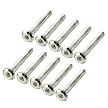 

M6x40mm Hex Screws Bolts Carbon Steel Nickel Plated 10 Pack