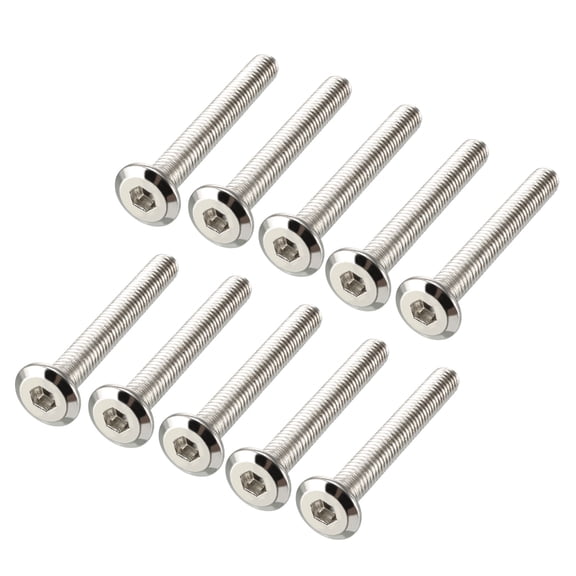 M6x40mm Hex Screws Bolts Carbon Steel Nickel Plated 10 Pack