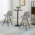 thumbnail image 2 of HOMCOM Bar Height Bar Stools Set of 2, Microfiber Cloth Bar Chairs, 2 of 10
