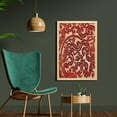 thumbnail image 2 of Antique Wall Art with Frame, Thai Culture Vector Abstract Background Flower Pattern Design Art Illustration Print, Printed Fabric Poster for Bathroom Living Room, 23" x 35", Ruby, by Ambesonne, 2 of 2