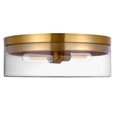 thumbnail image 1 of Fiona 2 Light Flush Mount - Aged Brass - Clear Glass, 1 of 2