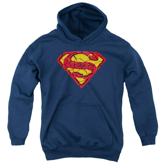 Superman - Shattered Shield - Youth Hooded Sweatshirt - Medium