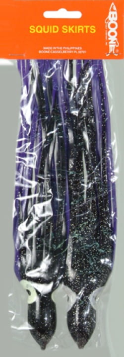 Boone Bait Squid Skirts, 9-1/2" , 2-Pack, Purple/Black