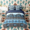 thumbnail image 2 of Erosebridal Rustic Farmhouse Aztec Bedding Comforter Set, Western Cowboy Queen Bedding Sets, Blue Black, Navy Reversible 7pcs, 2 of 6
