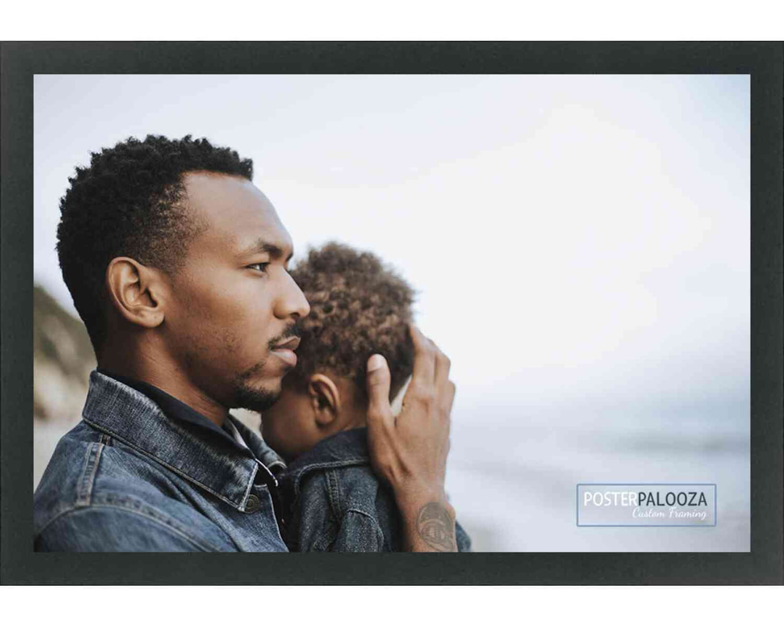 18x24 Black Wood Picture Frame - UV Acrylic, Foam Board Backing, Hanging Hardware