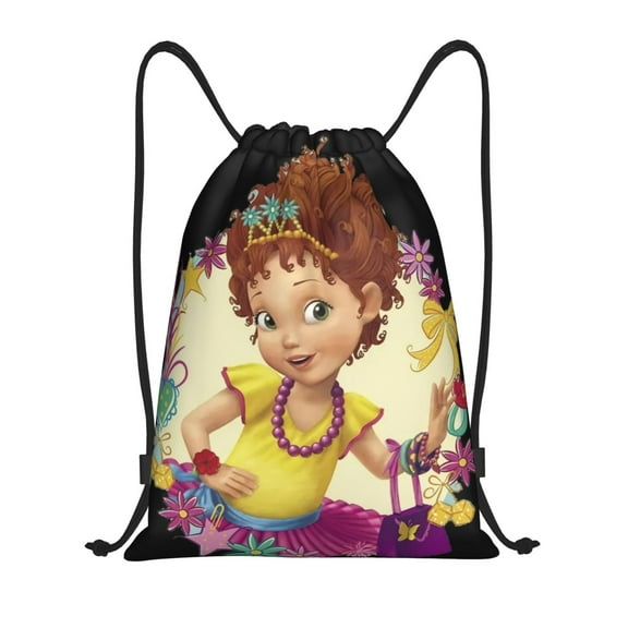 Fancy Nancy Drawstring Backpack Fashion Print Waterproof String Bags Lightweight Shoulder Bag Sackpack for Sport Gym Beach Shopping Yoga Travel