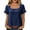 #0247-Navy, variant on Uootdi Womens Summer Tops Square Neck Short Sleeve Ruffle Cuffs Plain Short Sleeve Tops for Women Flowy Fit Everyday Wear Breathable Tops for Women