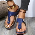 thumbnail image 3 of Women‘s Wedge Flip Flops  Arch Support Soft Sole Slip On Slide Sandals  Comfy Going Out Sandals, 3 of 7
