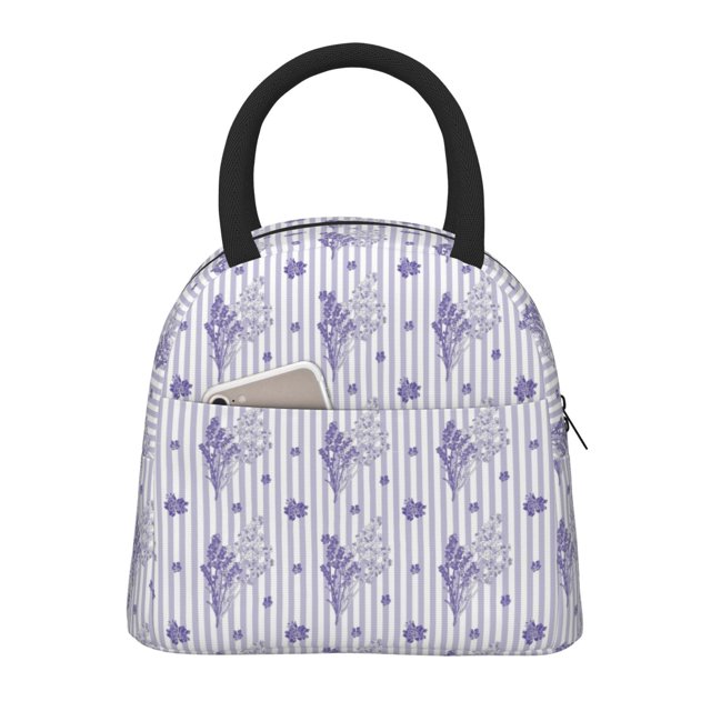 Disketp Bouquet and Lavender Flowers Bolsa Térmica para Almuerzo, Lonchera con Abertura Amplia y Gran Capacidad, Organizador Reutilizable para Mujeres, Hombres y Adultos