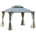 thumbnail image 2 of Hommow 12x14FT Outdoor Patio Gazebo, Permanent Double Roof Aluminum Frame Gazebo for Patio Lawn, Garden, 2 of 6