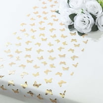 Balsa Circle 5 White Sheer Organza Table Runners Metallic Gold Foil Butterfly Motifs Party Events Decorations