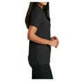 thumbnail image 3 of Womens Stain-Release Cotton/Polyester Polo T-Shirt Black Medium, 3 of 6