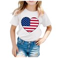 thumbnail image 2 of Gubotare Girls Tees Girls July 4th Crop Tops Patriotic Shirt Short Sleeve Tshirts for Girl 8T 9T,White 8-9 Years, 2 of 4