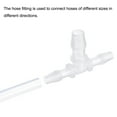 thumbnail image 5 of Uxcell 6x10x6mm OD PP Reducing Barb Hose Fitting Tee T Shape 3 Way Pipe Connector, Translucent 2 Pack, 5 of 5