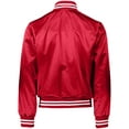 thumbnail image 2 of Augusta Sportswear Womens Augusta Satin Baseball Jacket/Striped Trim Red/White 3X-Large, 2 of 3