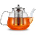 thumbnail image 1 of Tetera de vidrio de 42 oz/1250 ml, tetera apta para estufa para té floreciente y de hojas sueltas, regalo para tetera (hy), 1 of 5