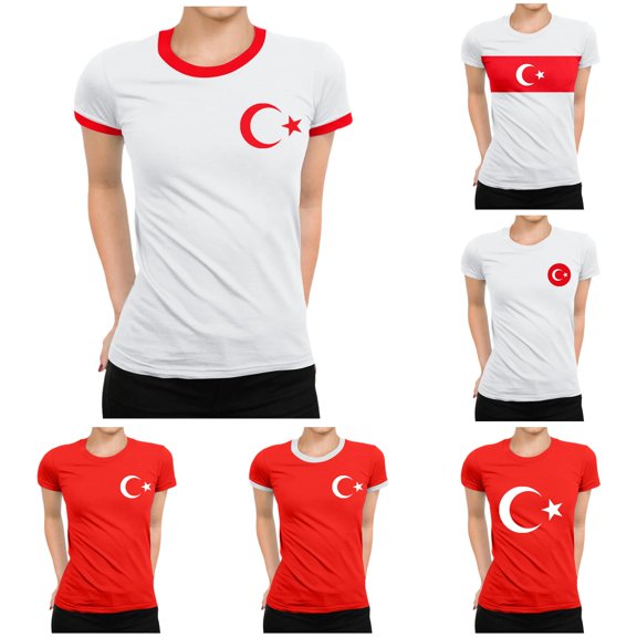 YMNXA Womens T Shirts Soccer Summer Turkey Graphic Print Short Sleeve Round Neck Fashion Breathable Soft Tee Top For Everyday Wear,White,XXXXXL